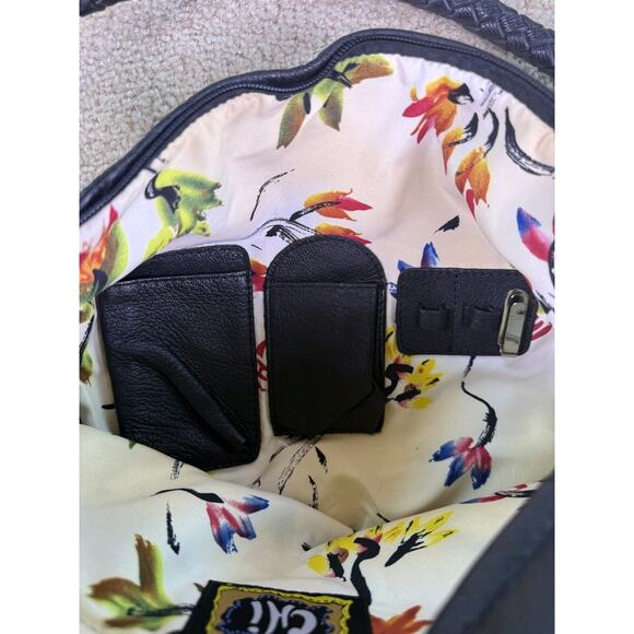 Chi by Carlos Falchi BLACK GENUINE LEATHER AND SHOULDER BAG HOBO PURSE - Picture 7 of 10